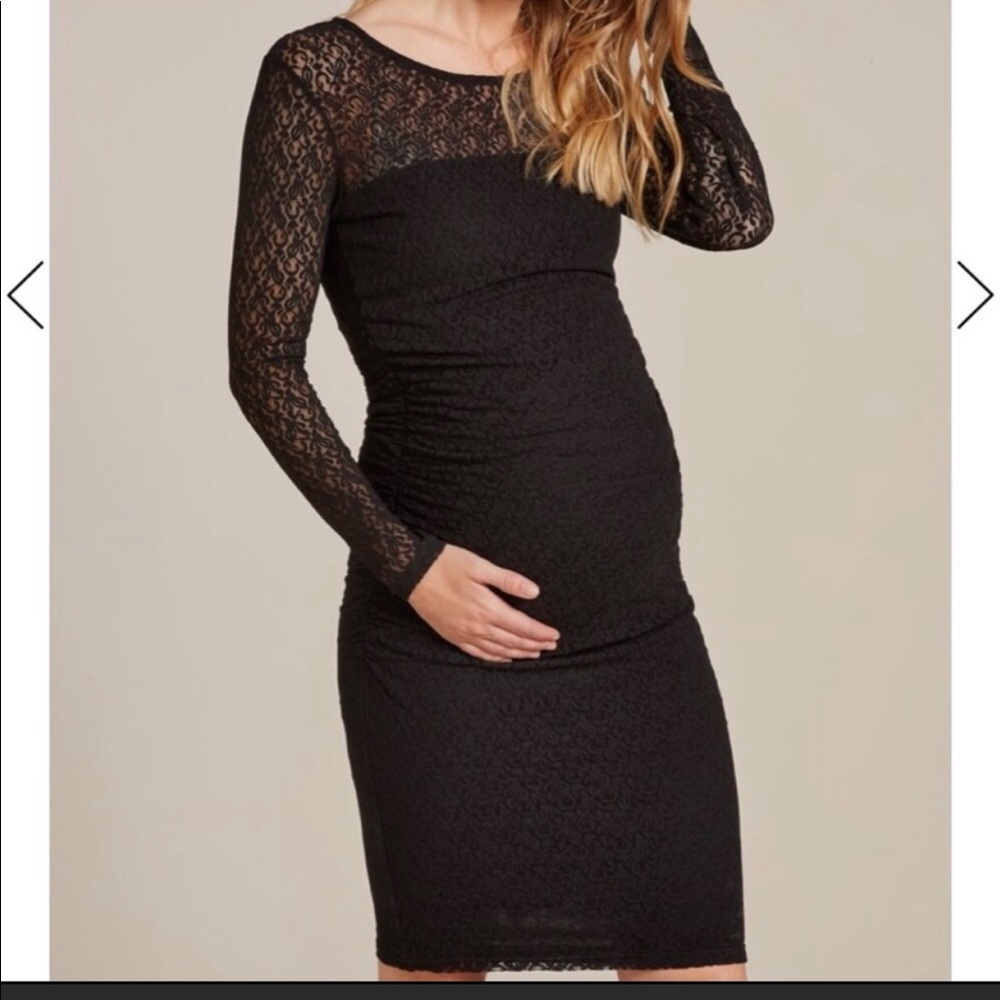 Isabella Oliver lace black maternity dress